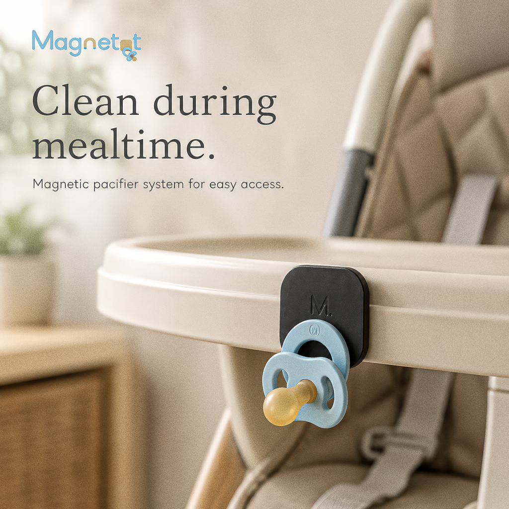 Magnetot Pacifier Set - 2 Pacifiers + 3 Magnetic Tiles