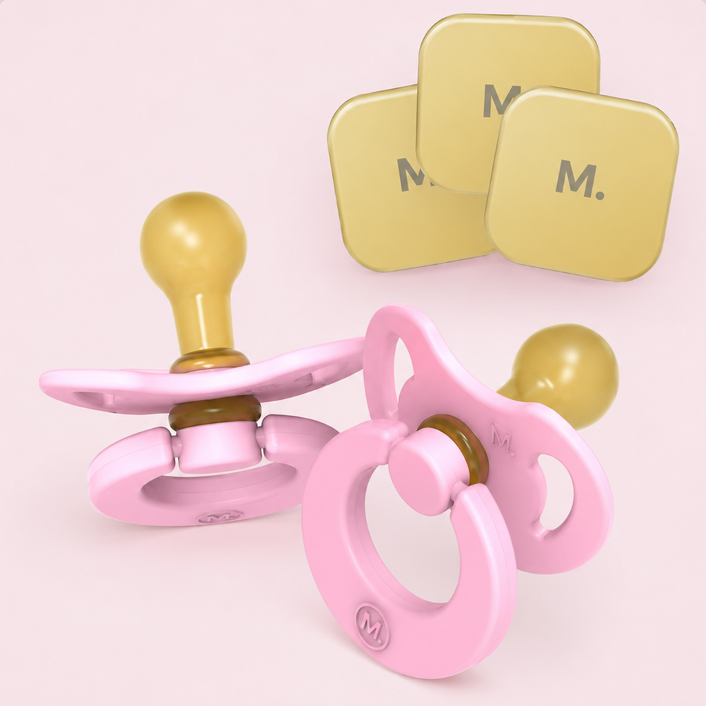 Magnetot Pacifier Set - 2 Pacifiers + 3 Magnetic Tiles